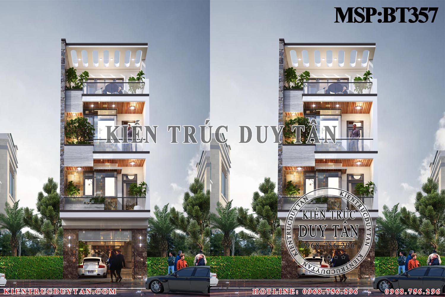 Thiết kế nhà phố hiện đại mặt tiền 5m - Anh Hưng -BT357