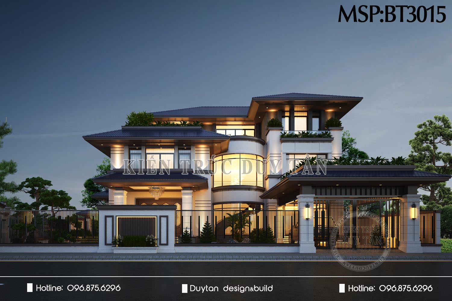 Thiết kế villa hiện đại 3 tầng phong cách Tropical – BT3015